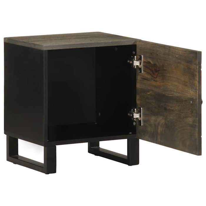VidaXL Table de chevet noir 40x33x46 cm bois de manguier solide, table d'appoint, armoire de lit, table d'appoint pour 4017680