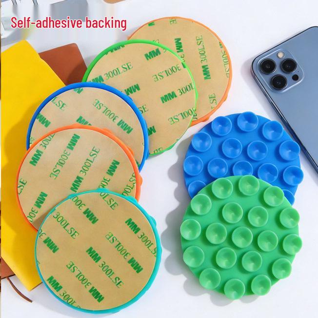 19-Hole Silicone Suction Cup Phone Holder & Power Bank Adhesive Sticker