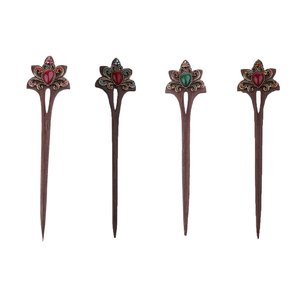 Natural Wooden Hair Sticks Chinese Traditional Hair Clip Vintage Hairpin Fashion
