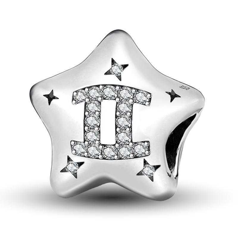 Copper 12 Constellation Star Cute Series Charms Bead Fit Original Pan Bracelet Bangle Diy Jewelry For Women Gift