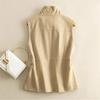 Short Waistcoat Jacket Women's Slim Spring Autumn Casual Outerwear Vest Ladies Loose Pure Cotton Sleeveless Coats