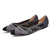 Egg Rolls Spring and Autumn Flying Knitted Single Shoes 40 Doudou 41 Flat Bottom 43 Large Size Women's Shoes Soft Sole Knitted Pointed Tip