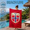 Norwegisches Fußballwappen Strandtuch, Schnelltrocknend, Pflegeleicht, Geeignet für Fitness und Strandurlaub, Sport-Essential