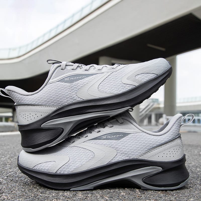 361 Peak Tooth Slip Resistant Abrasion Resistant Low top Casual Running Shoes Men's Gray 672512246F-3
