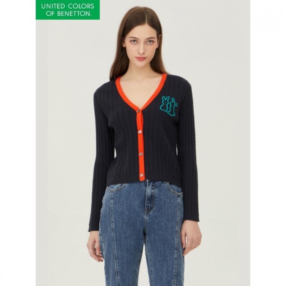 

Кардиган с вышитым кроликом Benetton Bakc10341 NY/OS