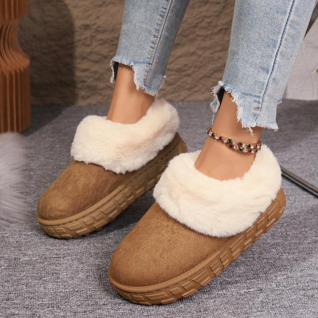 Thick-soled Snow Boots Women's 2025 Winter New Fleece Thickened Warm Cotton Shoes