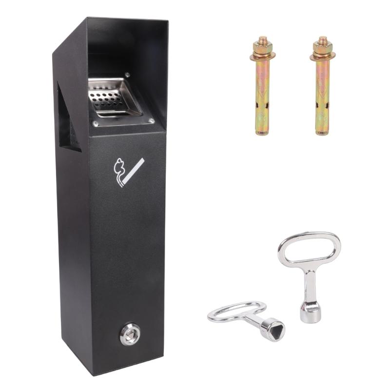 Outdoor Mounted Waste Receptacle Featuring Bottom Release Mechanism Metal Easy To Wipe Install With Provided Screws