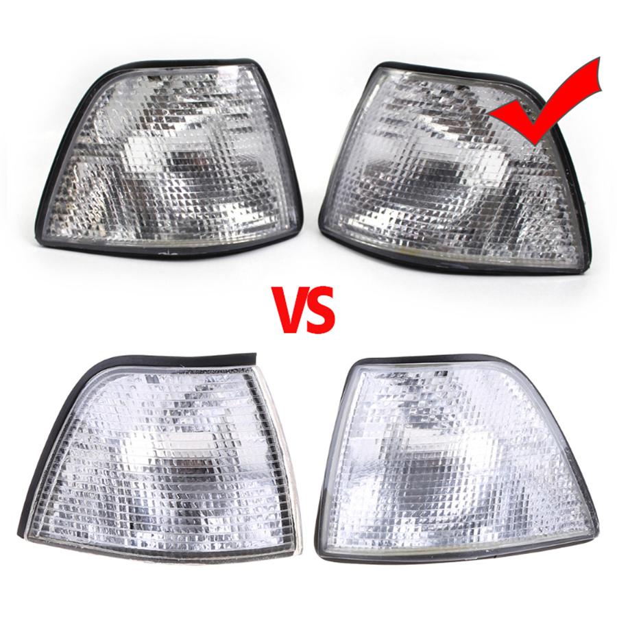 For BMW E36 318i 328i M3 Turn Signal Light With Gray White Lens Replacement
