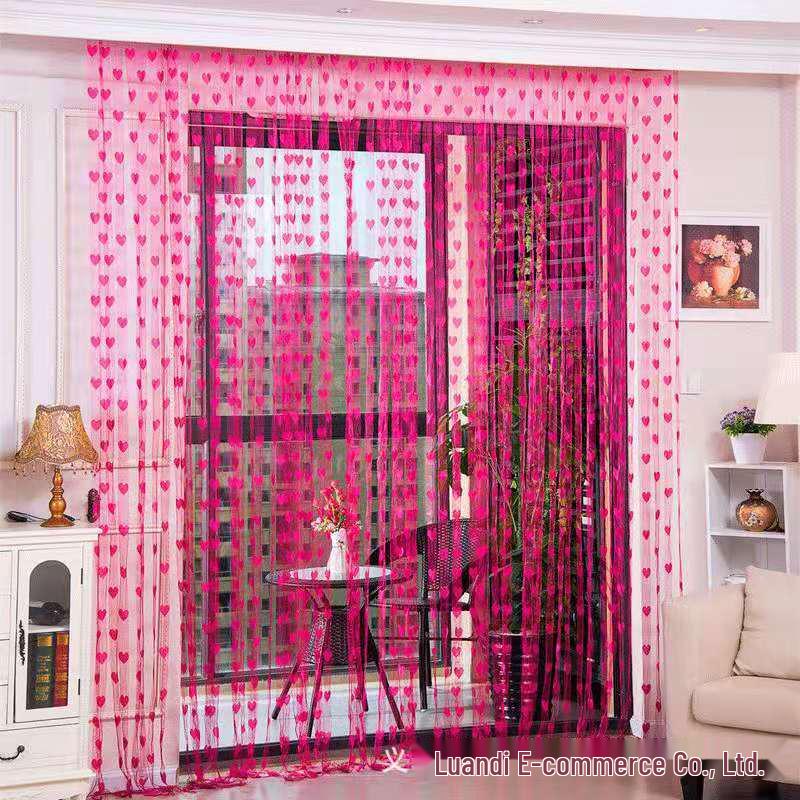 Korean Heart-Shaped Decorative Curtain for Wedding, Living Room, Bedroom, and Bathroom