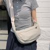 Casual crossbody bag girls lightweight shoulder canvas bag waterproof commuting solid color versatile nylon dumpling bag for men