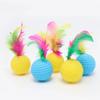 5Pcs Cat Toys Feather Rustling Cat Scratching Ball Toy Cats Supplies Random Color