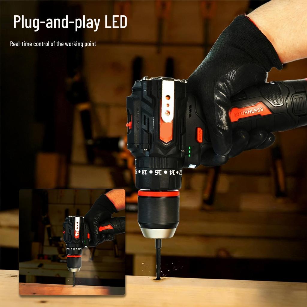 Hot Selling Lithium Battery Brushless Electric Hand Drill & Screwdriver Set