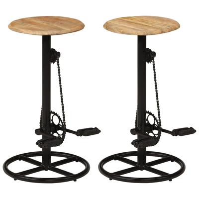 Vidaxl Bar Stools, 2 Pcs., Solid Mango Wood