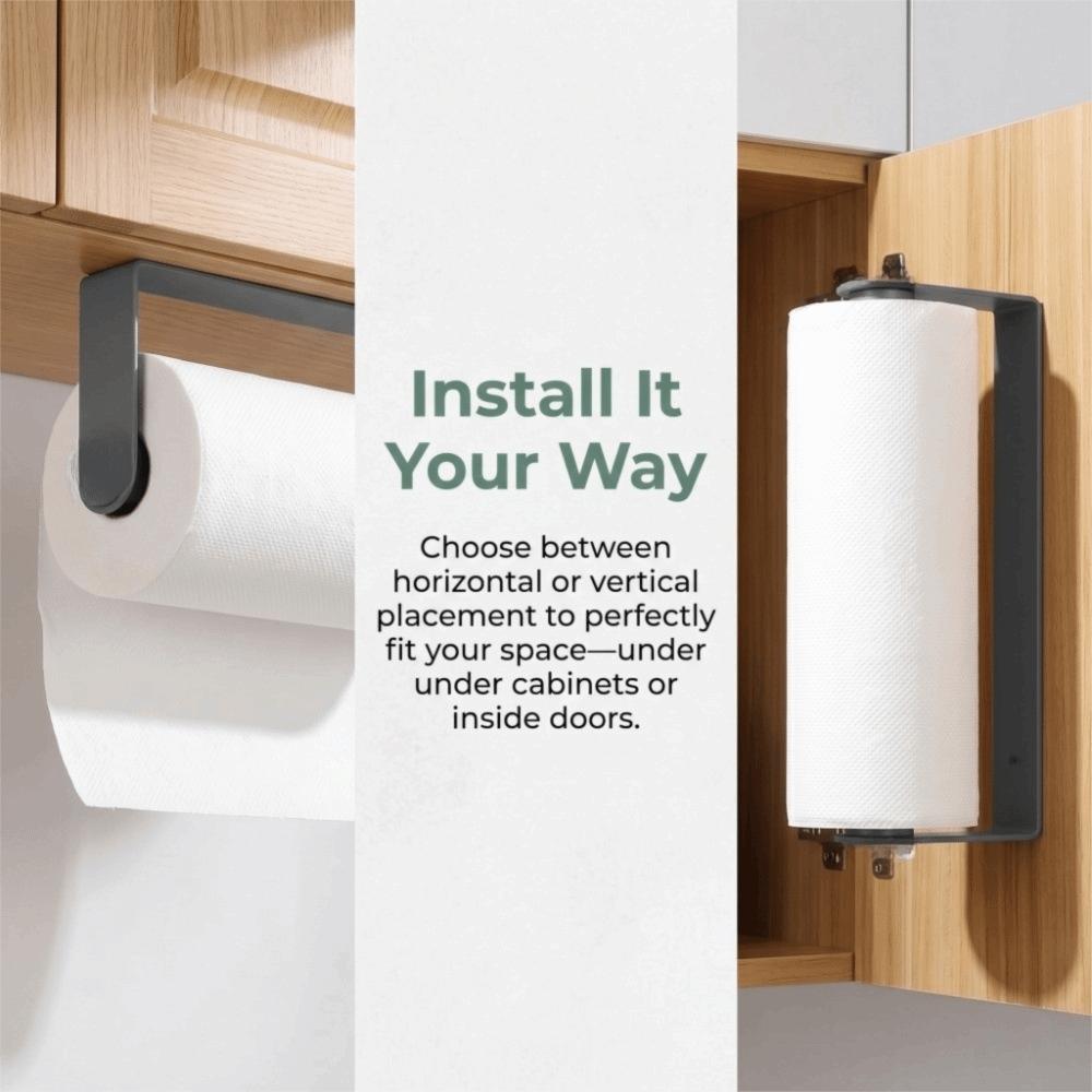 Acrylic Paper Towel Holder Self Adhesive Paper Towel Rack Kitchen Bathroom Laundry Room