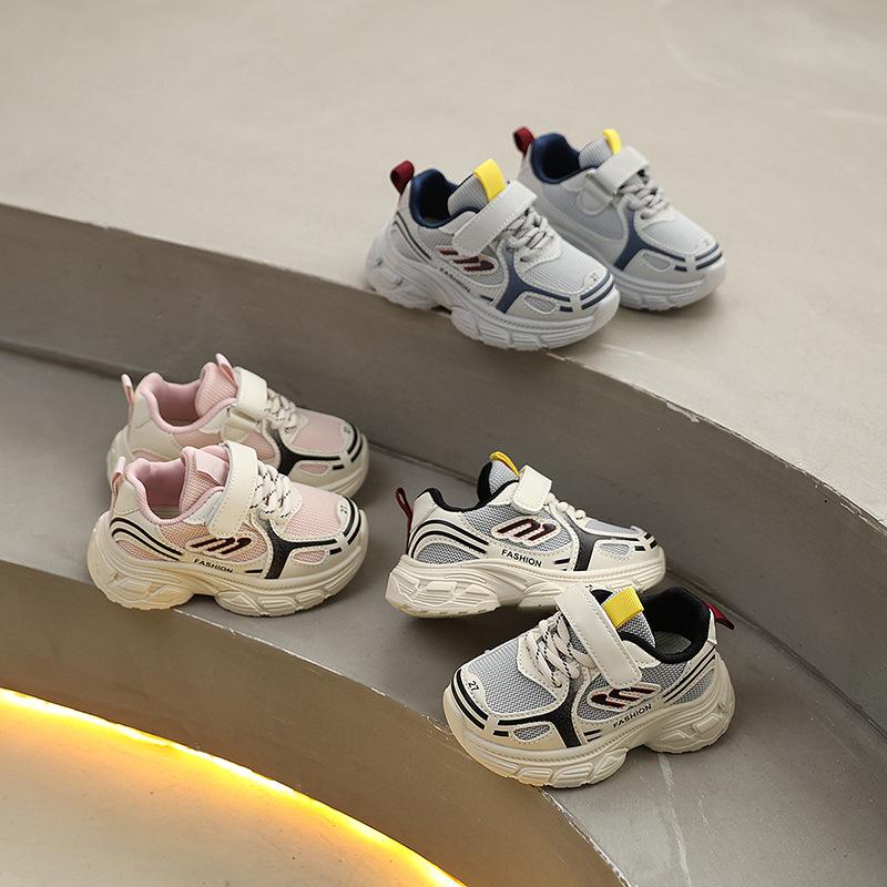 New Spring and Autumn Children's Casual Sports Shoes2026New Stylish Double-mesh Breathable Versatile Fashion Soft-soled Dad Shoes