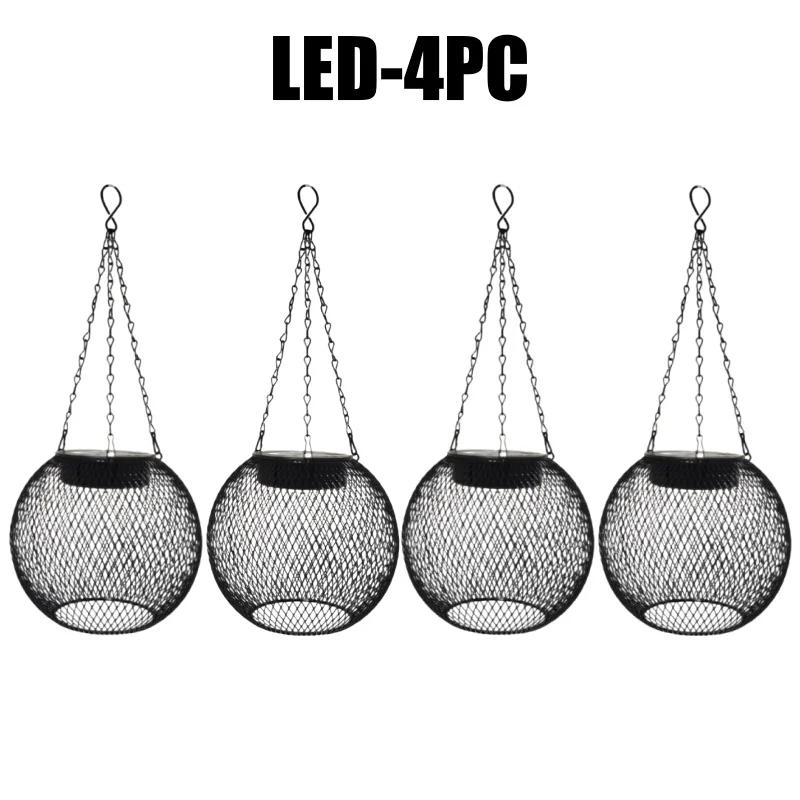 Solar Lights Outdoor Waterproof Garden Ornaments Hanging Lanterns Metal Lights Holiday Decorations for Patio Lawn Table Fence