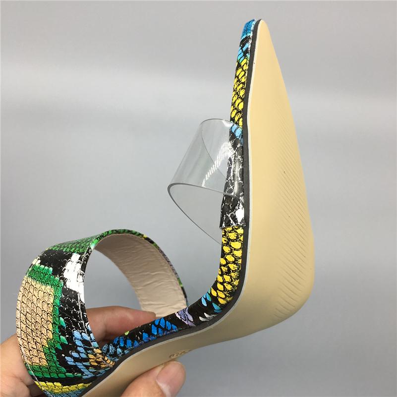 Buy Women Slides Pointed Toe Thin High Heels Slippers Mixed Colors