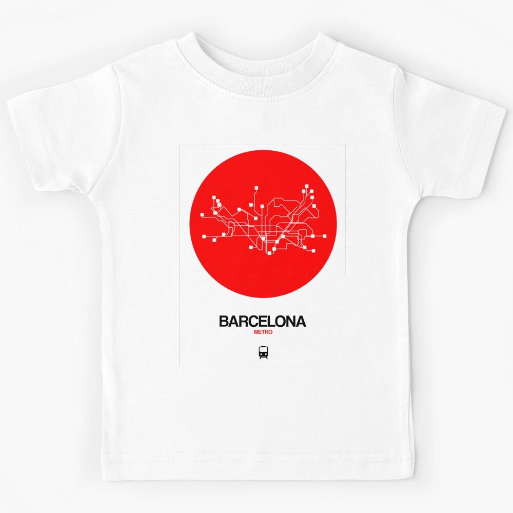 Barcelona Red Subway Map Kids T-Shirt 170