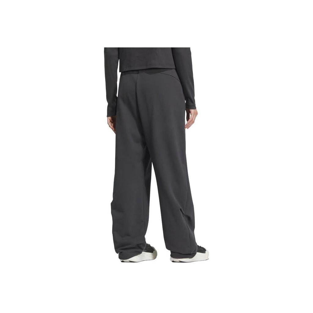 Adidas Loose Soft Comfortable Fashion Knitted Sports Pants Women Bottoms Black JY8072