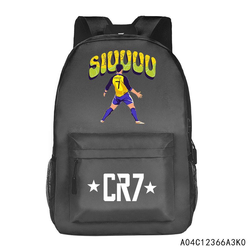 Football Star Printed Backpack Elementary School Student Animation Backpack Heat Transfer Cartoon Schoolbag Backpack
