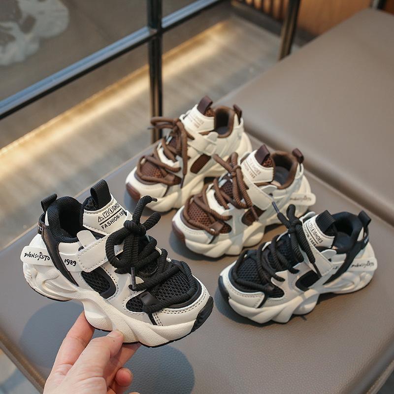Children's Soft-soled Sports Shoes Spring and Autumn Explosion 2025 New Men's and Women's Children's Breathable Mesh Shoes Non-slip Dad Shoes
