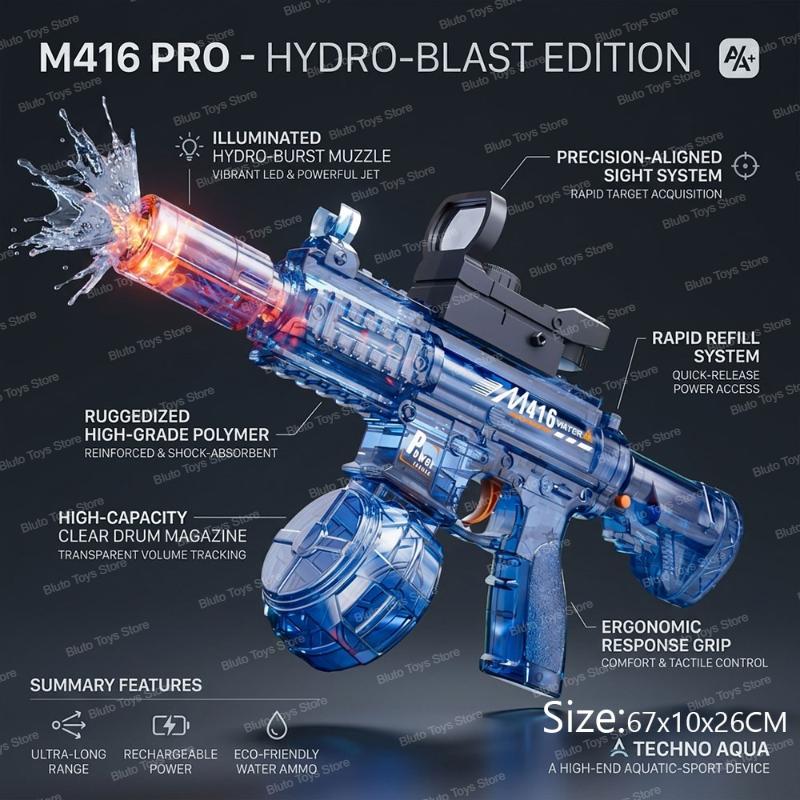 Simulated Firing and Recoil Electric Water Gun Toys Children Automatic Sensor Lights Water Pistol Outdoor Beach Kids Toy Gift