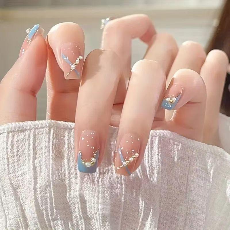 Abnehmbarer Nagelbohrer-Kollektion Europäischer und Amerikanischer Stil Französisches Rechteck Trage-Nagelpads