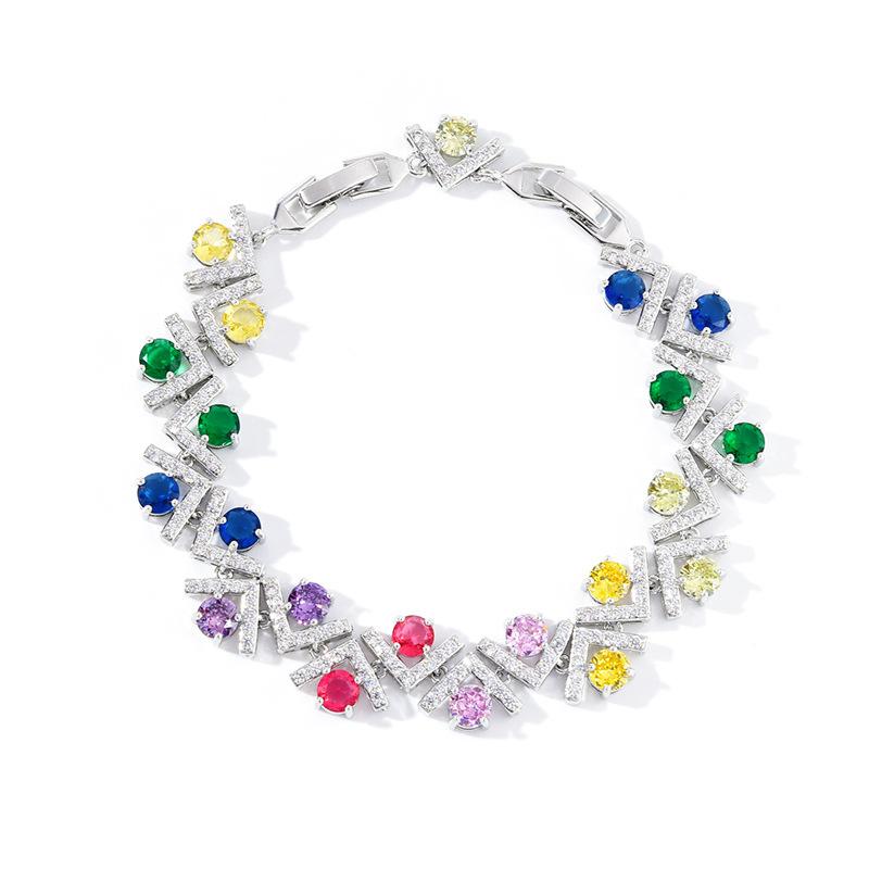 

Европейский и американский модный браслет Color Treasure, высококачественный браслет класса люкс из циркония, дизайн ювелирных изделий Sense Hand