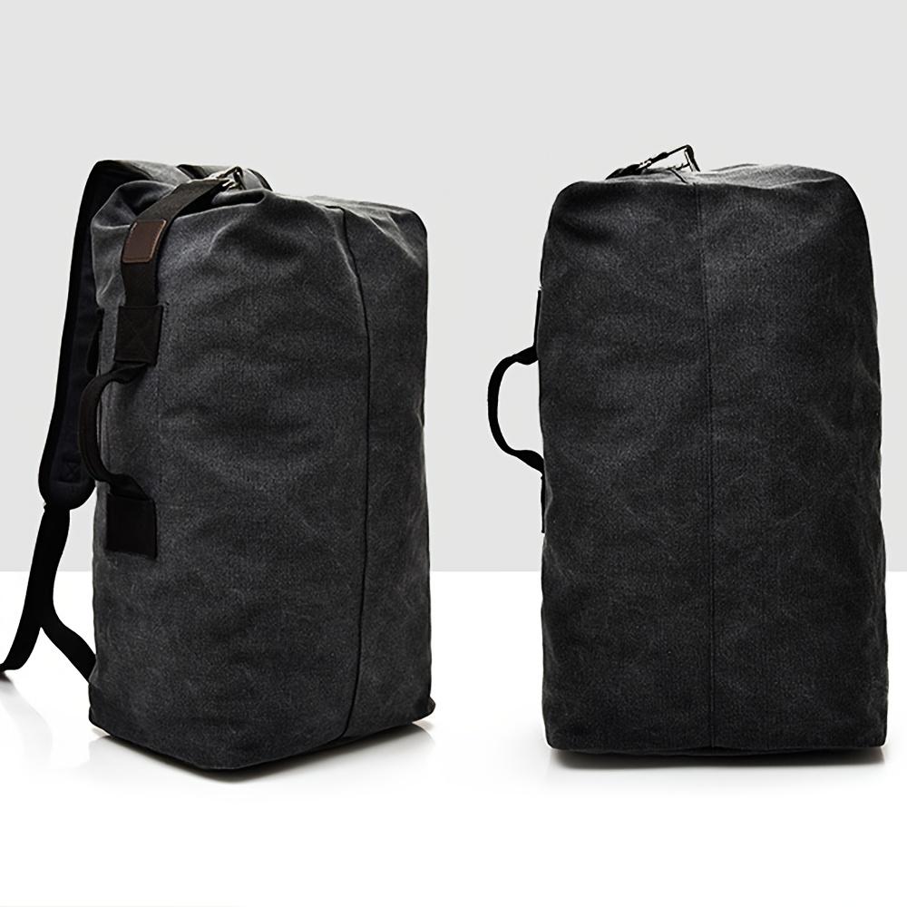 Large Capacity Khaki Canvas Backpack Men's Adjustable Travel Mountaineering Backpack Men's Backpack