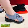 Thick-soled Beach Sandals New Spring and Summer Breathable Mesh Fly-woven Ultra-light Soft Sole Comfortable and Casual Tide