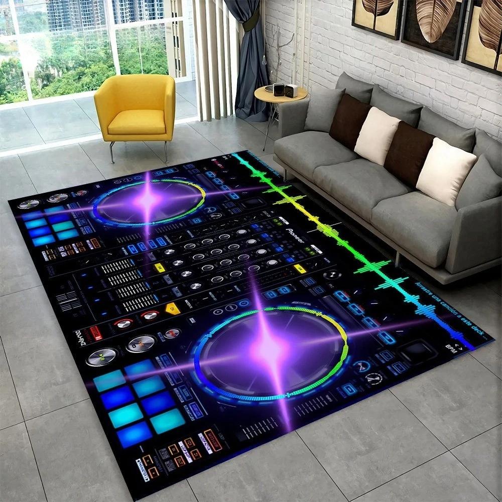 3D DJ Music Screen Keyboard Area Rug Carpet Rug for Living Room Bedroom Sofa Doormat Decoration Kid Play Non-slip Floor Mat Gift
