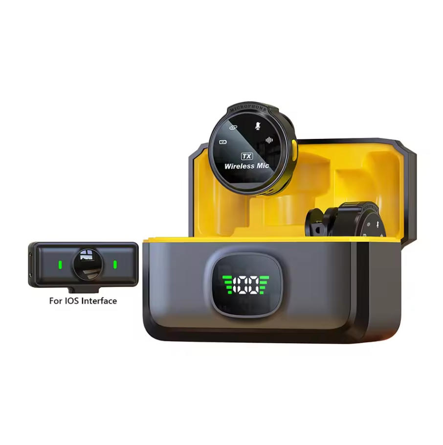 Wireless Lavalier Lapel Microphone for iPhone Type-C Vlog Mic Live Streaming Voice Recording Interview with Magnetic Clip