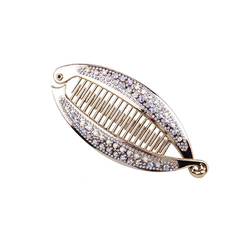 Rhinestone Fish Shape Banana Hair Clips Ponytail Holder for Women Girls Banana Clips Crabs Claws Hair Styling Accessories