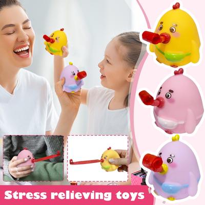Spitting, Pinching, Relieving Toy Squeezing Sound, Rolling Chicken