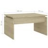  Coffee Table, Sonoma Oak, 68x50x38 Cm, Wood-based Material
