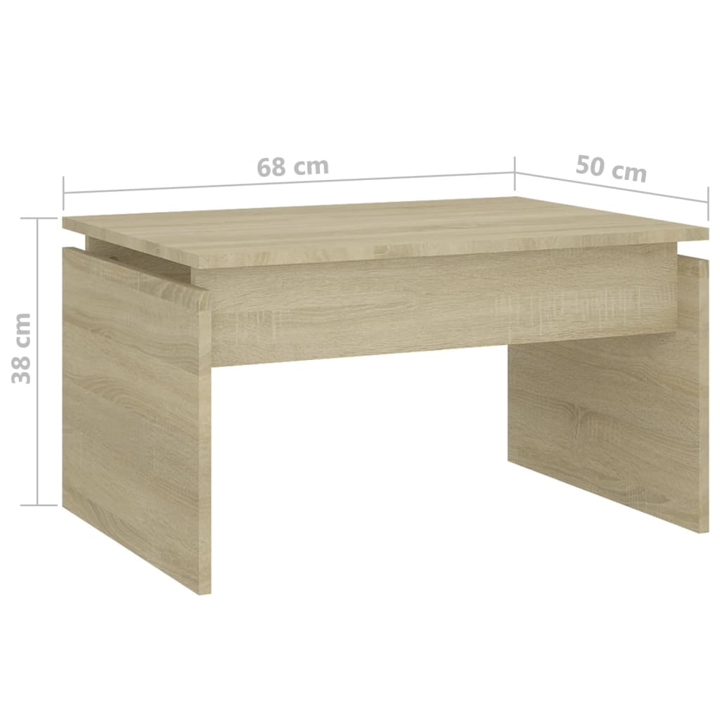 Coffee Table, Sonoma Oak, 68x50x38 Cm, Wood-based Material