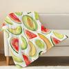 Soft Flannel Fleece Blanket,Fruit Series, Skin-friendly Breathable Lightweight All Seasons, Cozy Throw for Home Office, Halloween & Christmas Gift