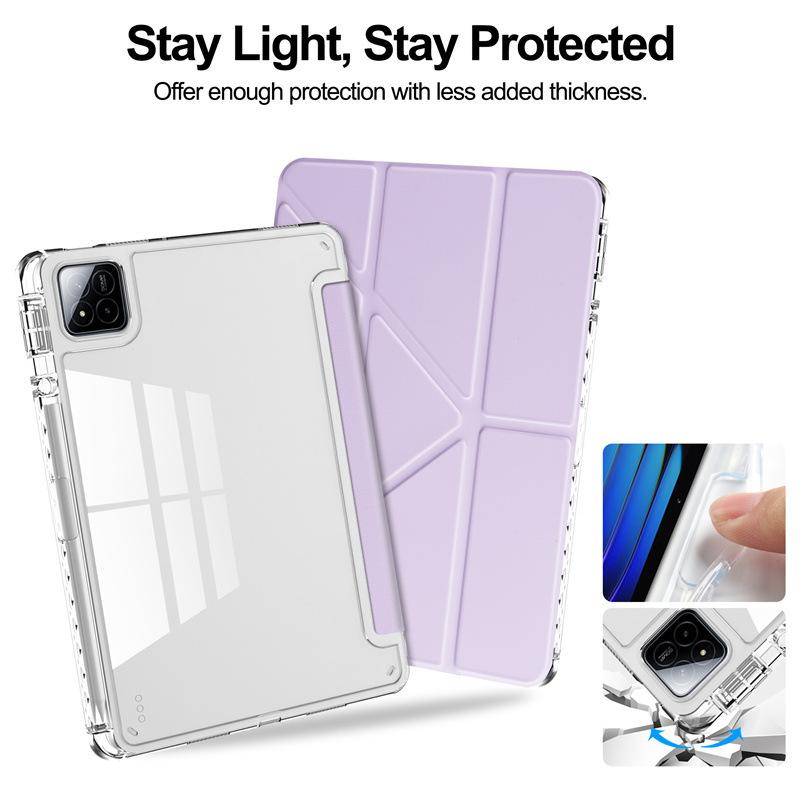 2026 Tablet Case for Xiaomi POCO Pad X1 M1 8 7 6 Pro Redmi Pad 2 Pro SE 11 12.1 8.7 Clear Acrylic Pencil Holder Stand Hard Cover