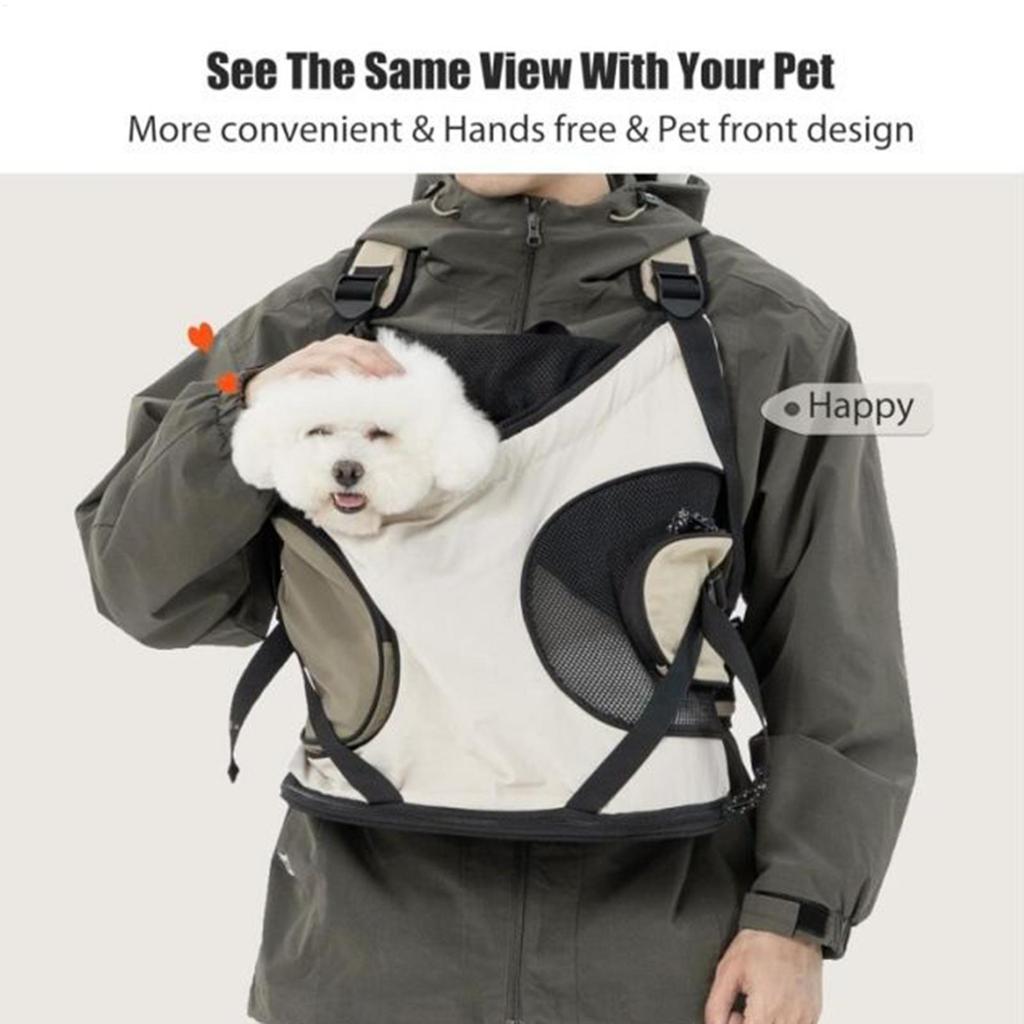Cat Carrier Chest Bag Ergonomic Double-strap Breathable Dog Backpack Carrier Front Bag for Nail Clipping Traveling Walking