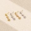 NEW Fashion Jewelry 925 Sterling Silver Flower Pattern Long Tassel Chain Small Zircon Gold Plated Stud Earring Jewelry for Women