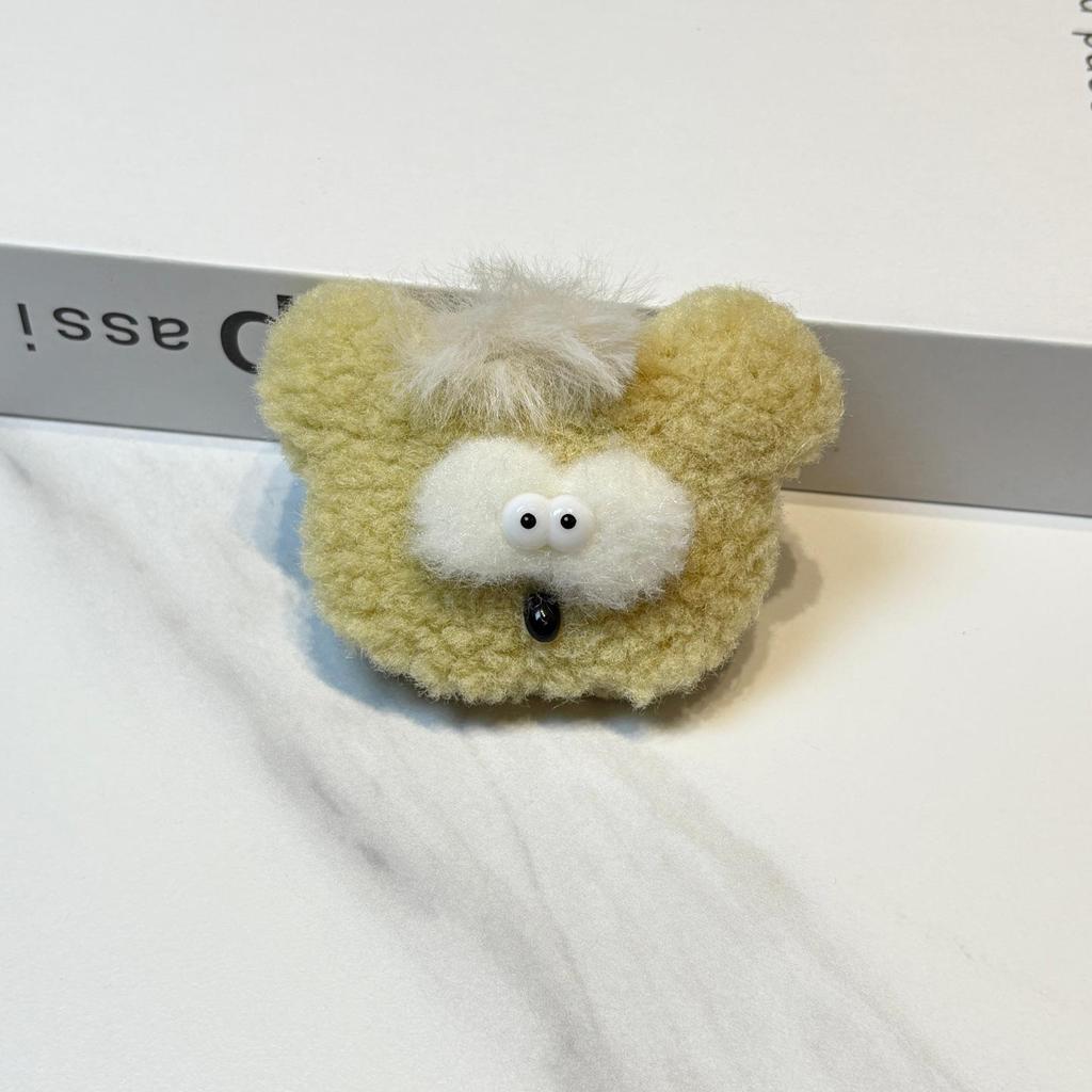 Korean Style Cute Big Ear Rabbit & Bear Plush Cartoon Brooch Hair Accessories for Autumn/Winter