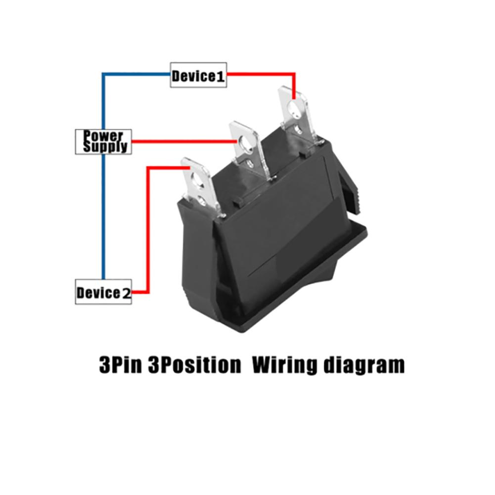 1pcs On-Off-On Rectangle Rocker Switch 3 Position SPDT Black For Car Dash Boat 12V Mini Rocker Power Switches