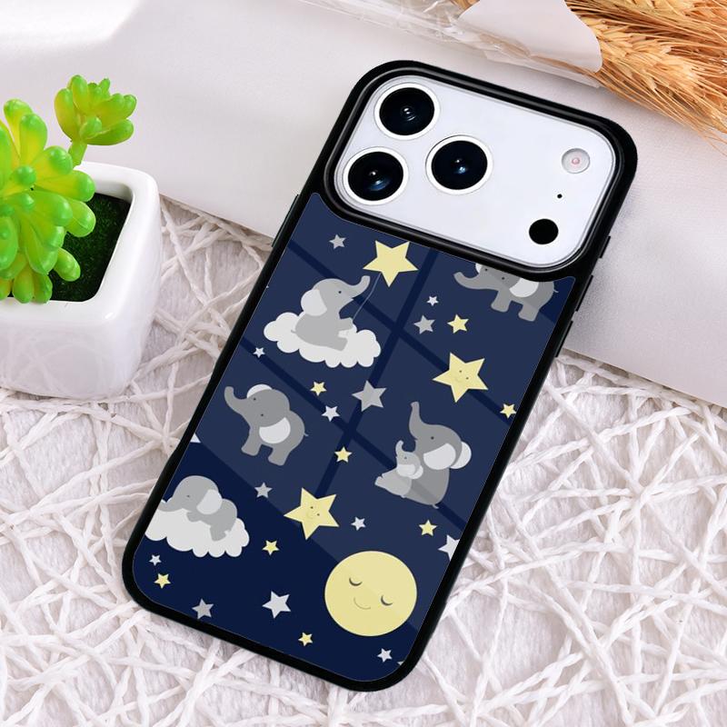 

Baby Elephant Moon soft Phone Case for iPhone 17 Air 16 15 11 12 14 13 Pro Max Shockproof Cover iPhone 14 Plus