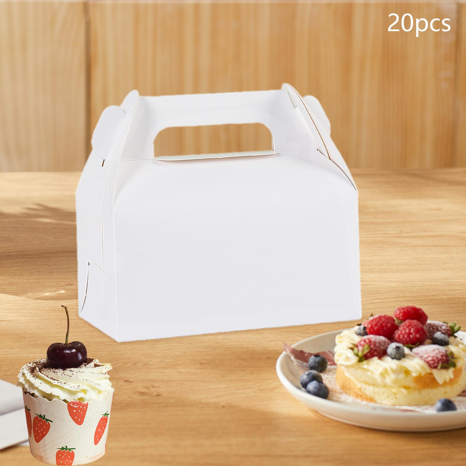 

20 шт. Коробки для торта Портативные подарочные коробки для выпечки для пикника Кемпинга Кондитерская белый