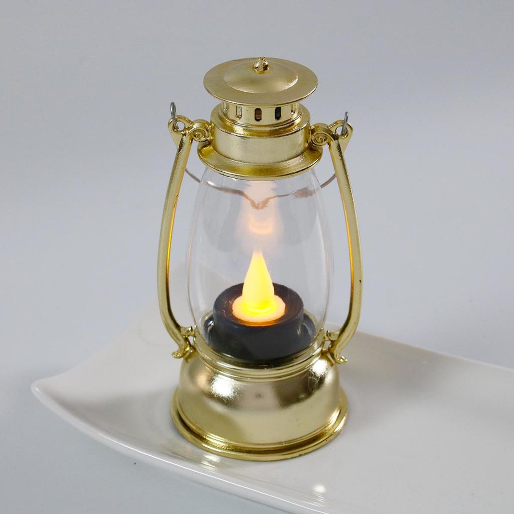 Retro Style Small Lantern Christmas Decoration Pony Lantern LED Candle Kerosene Lamp