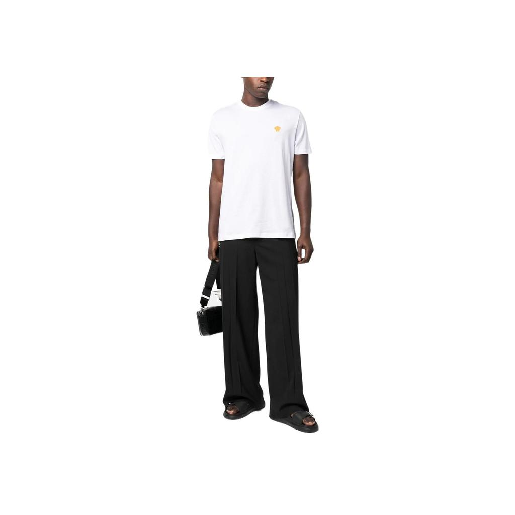 Versace Ss23 Medusa Head Embroidered Casual Short Sleeve T-Shirt Men Tops White 1008481-1A06063-1W000