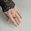 Silberring mit natürlichem Onyx, Gewicht des Artikels 4,4 g (2176237)