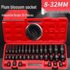 35-Piece Pneumatic Flower-Shaped Socket Set with 1/2-Inch Drive for Air Tools