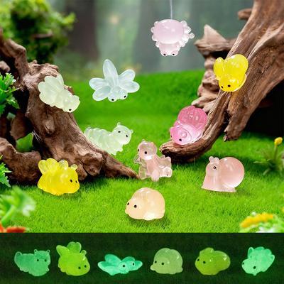 10/20PCS Glow In Dark Insect Figurines Luminous Resin Animals For Fairy Garden Home Decor Gift
