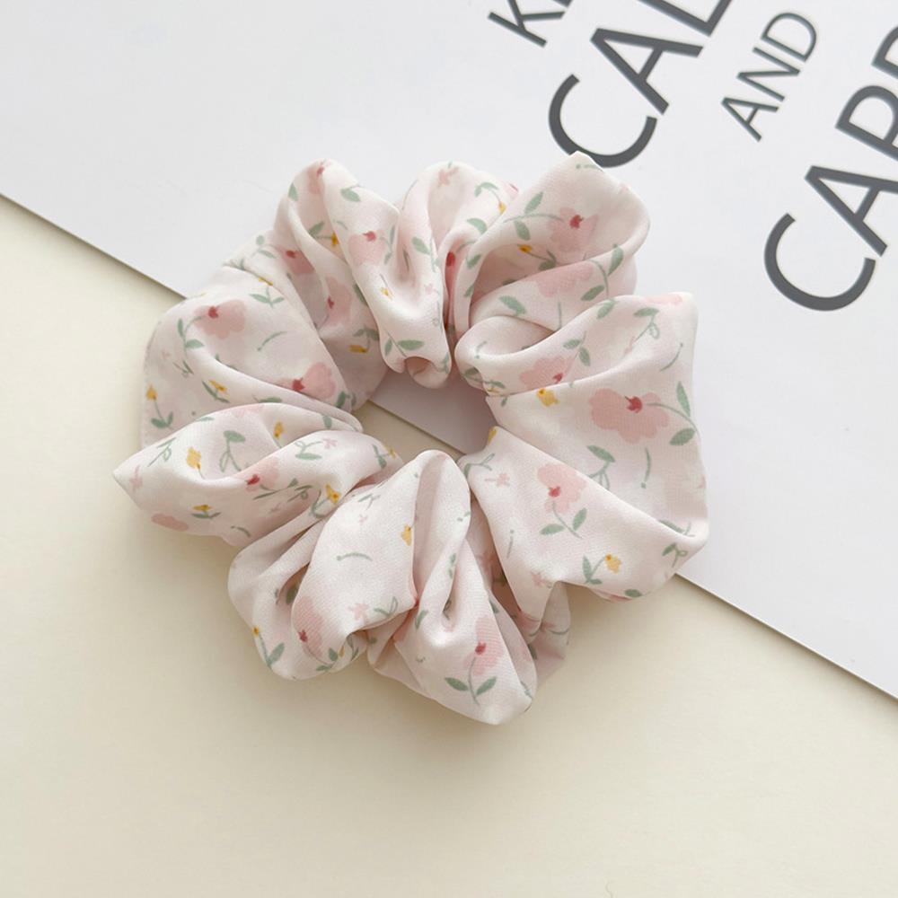 Chiffon Flower Elastic Hairbands Floral Printed Scrunchies for Hair Women Hair Accessories Ponytail Holder Hair Ties Rubber Band